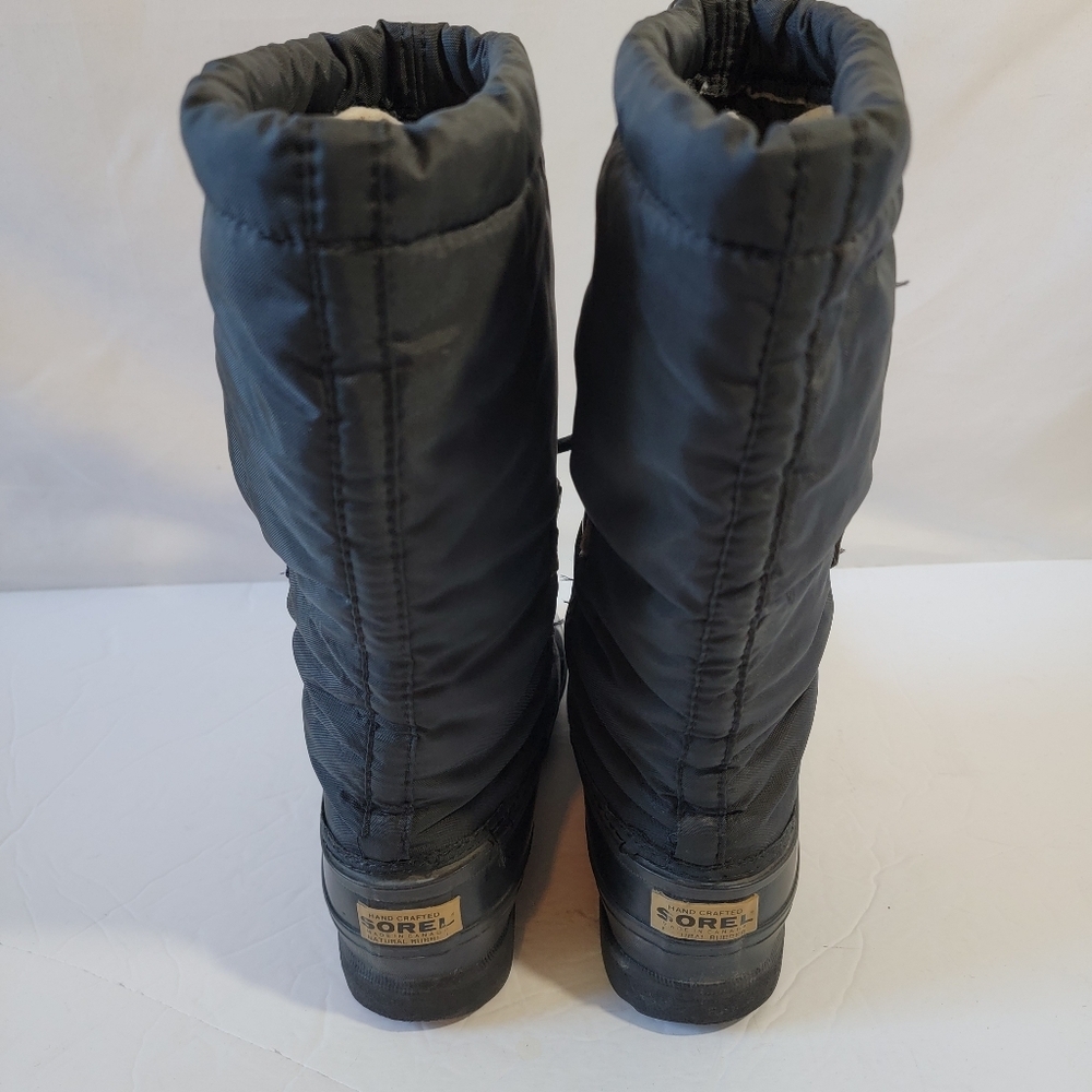 VTG Sorel SnowLion Waterproof Nylon Snow Winter Boots Women's Sz 7 Lace-Up Logo - Picture 5 of 14
